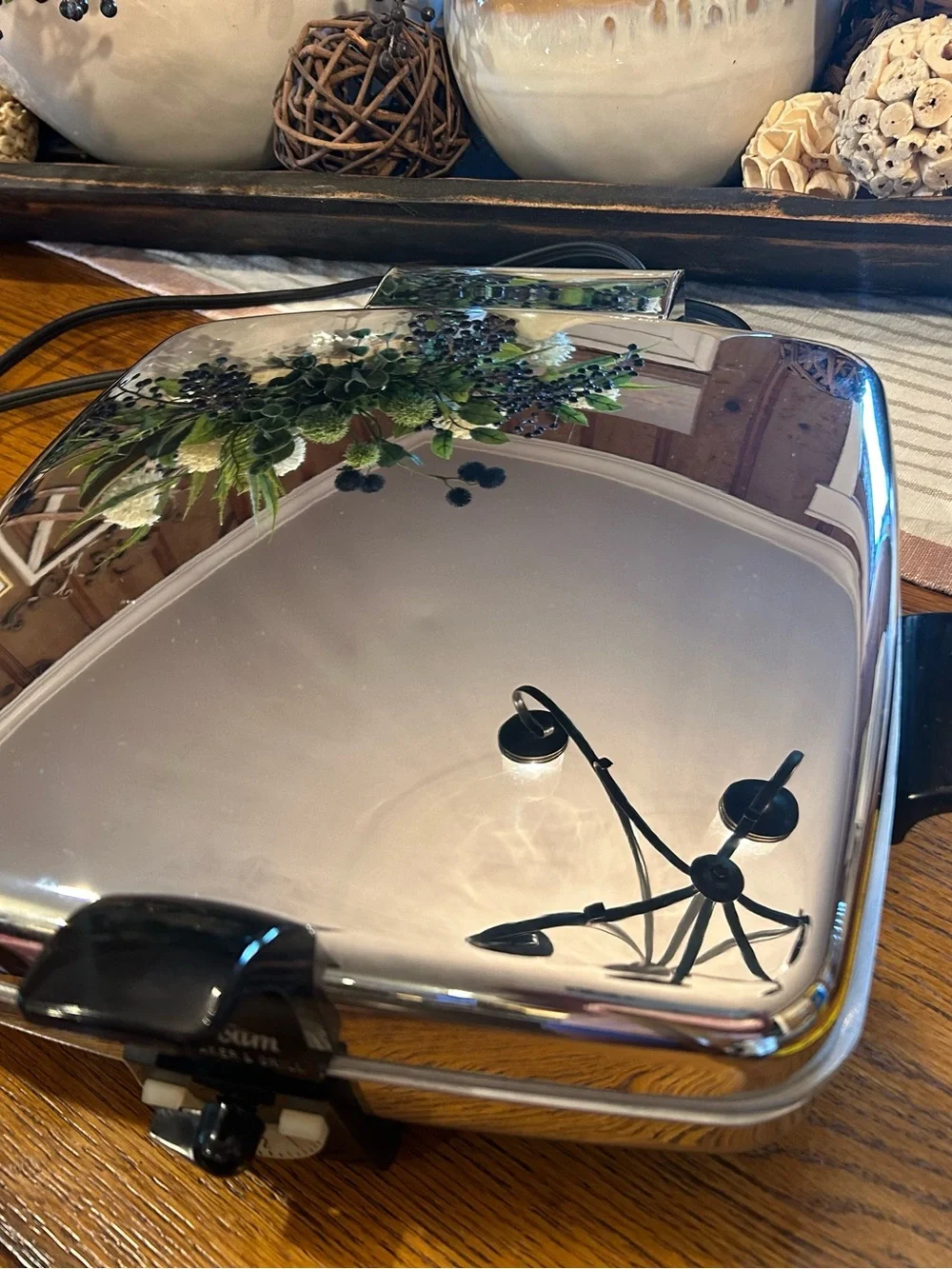 Vintage Mid Century Model CG-1 Sunbeam Chrome Waffle Baker & Grill